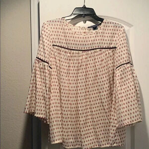Y2K French Connection Top Babydoll Boho Bell Sleeve Sz M NWT